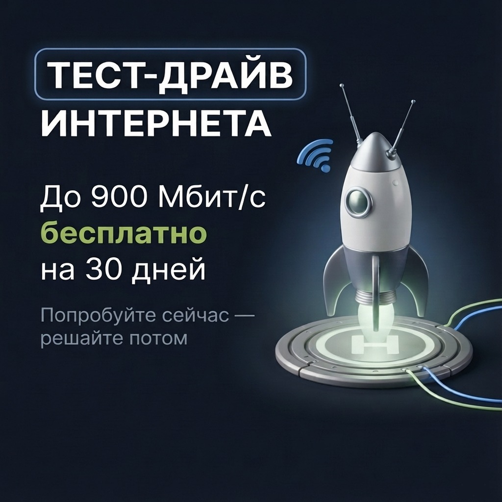 Тест-драйв интернета: до 900 Мбит/с бесплатно на 30 дней